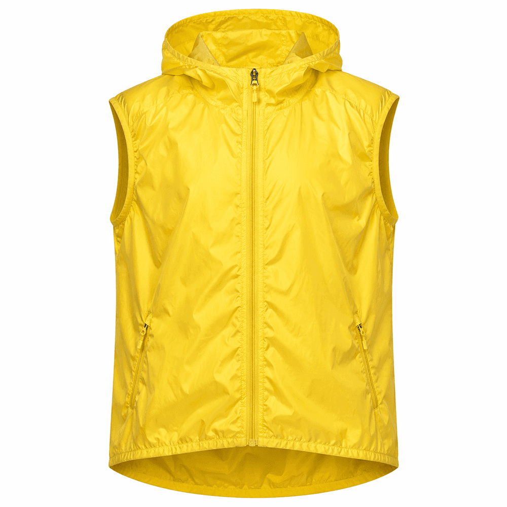 chaleco cortavientos amarillo personalizado