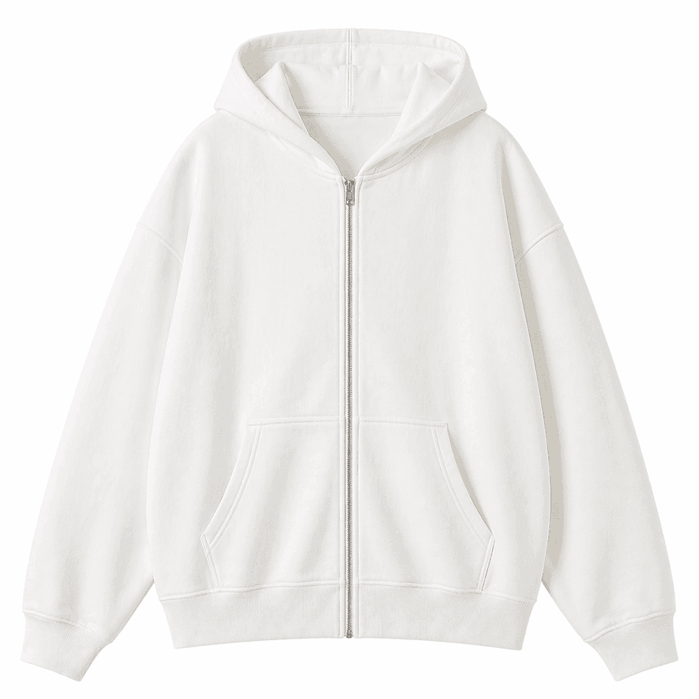 sudadera oversize capucha blanca
