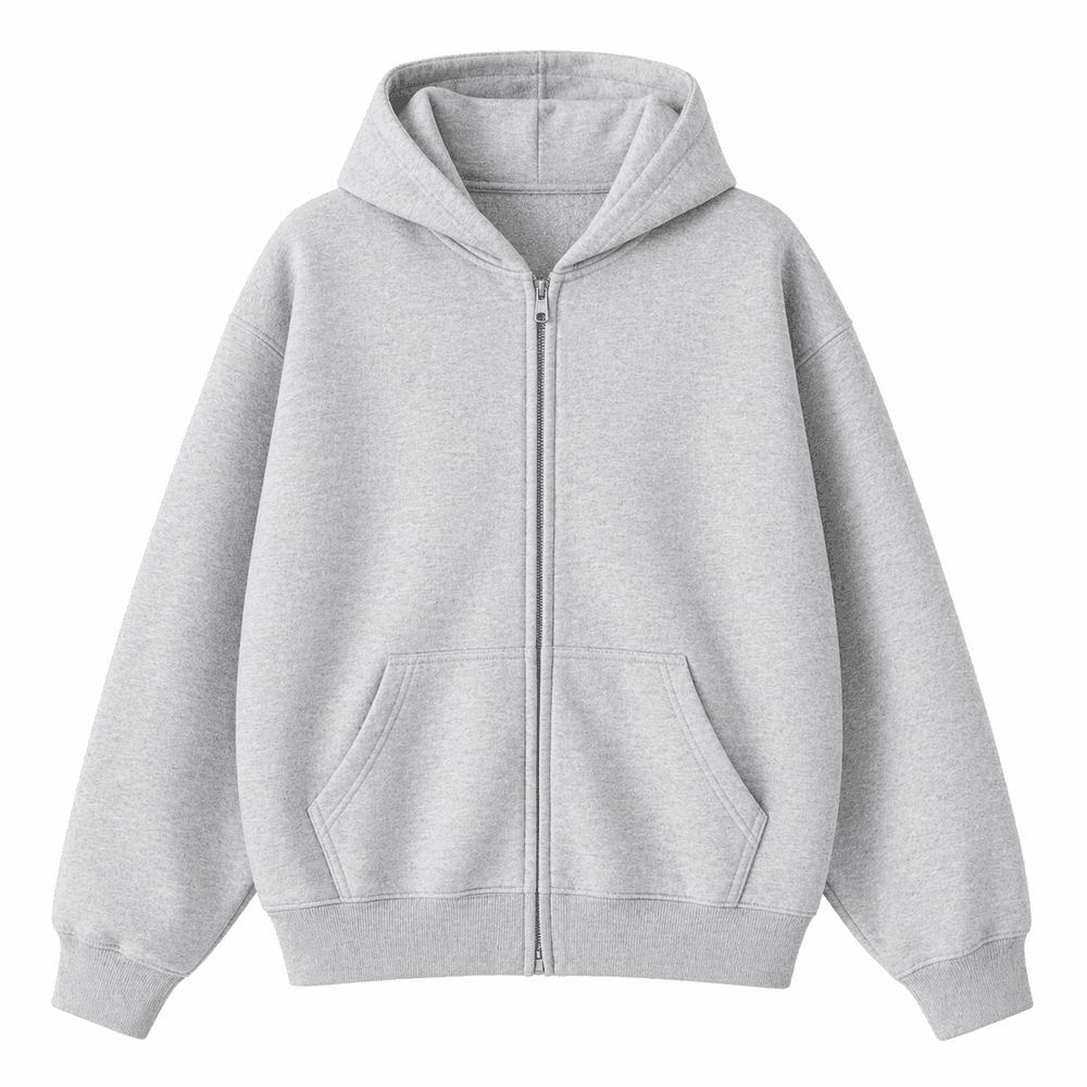 sudadera oversize con capucha gris claro