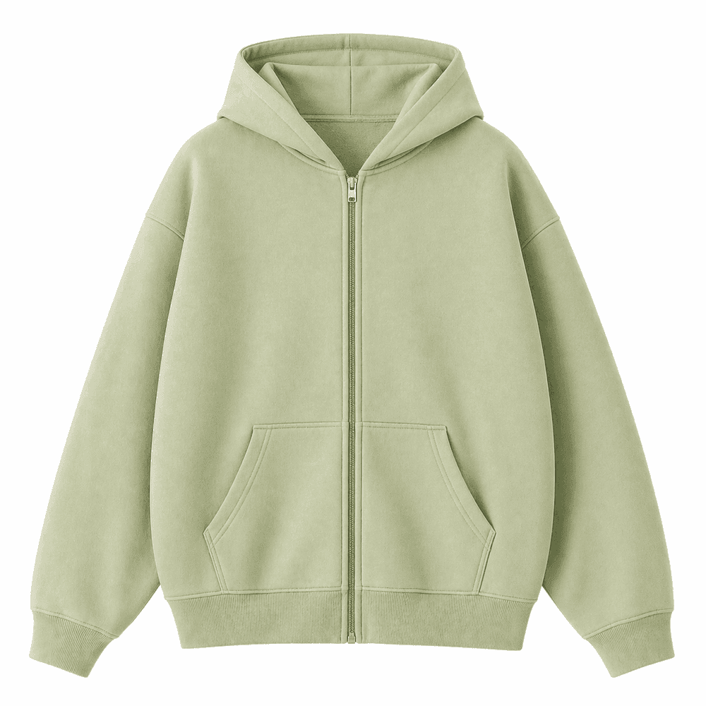 sudadera oversize con capucha verde claro