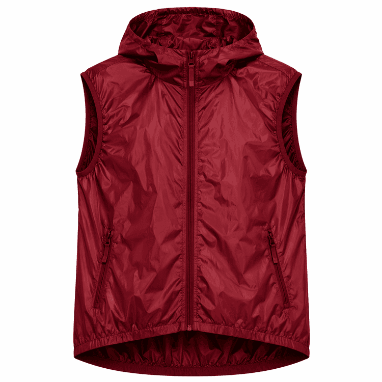chaleco cortavientos granate personalizado con capucha