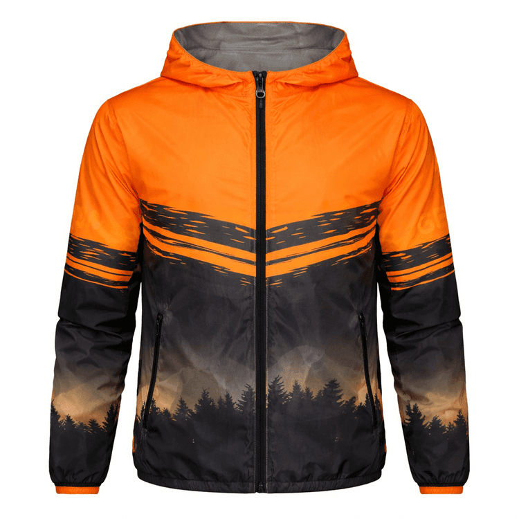 cortavientos full print naranja atras