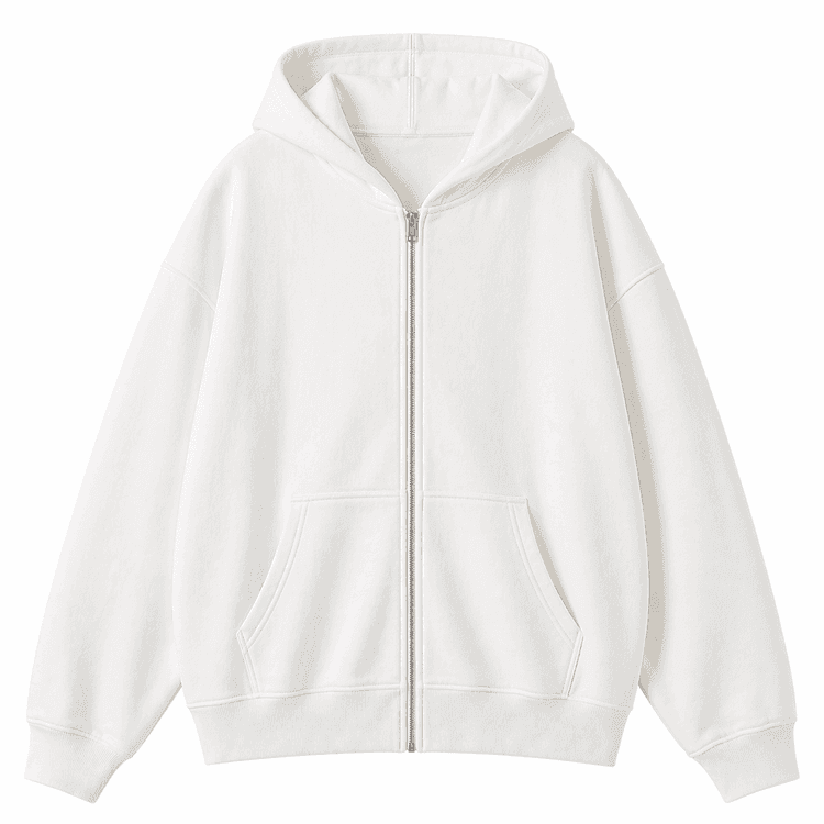 sudadera oversize capucha blanca