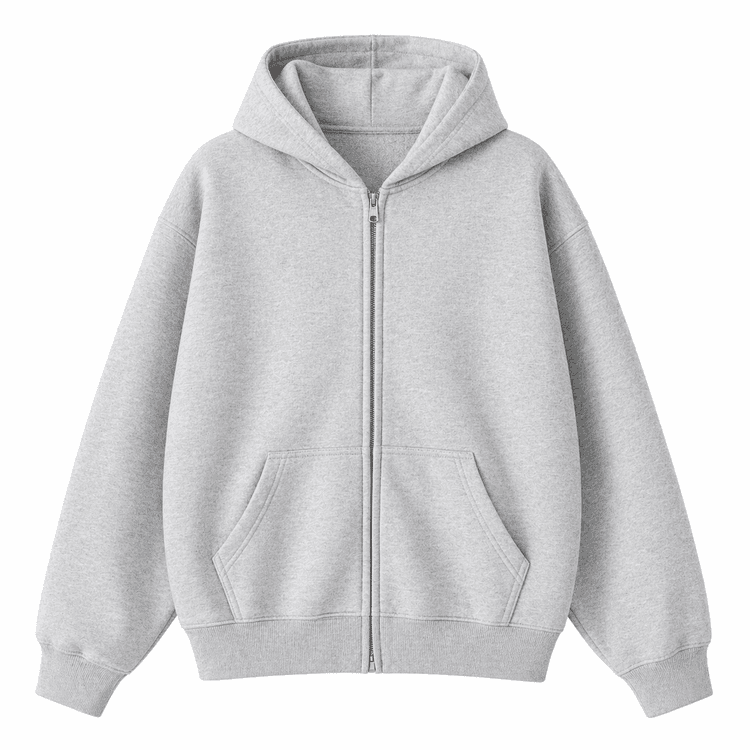 sudadera oversize con capucha gris claro