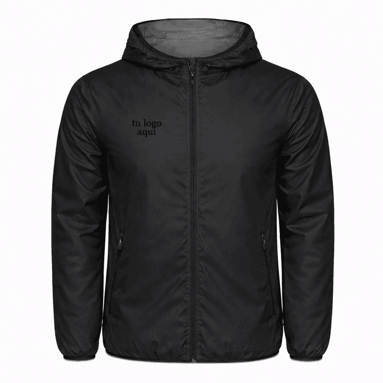 cortavientos negro personalizado