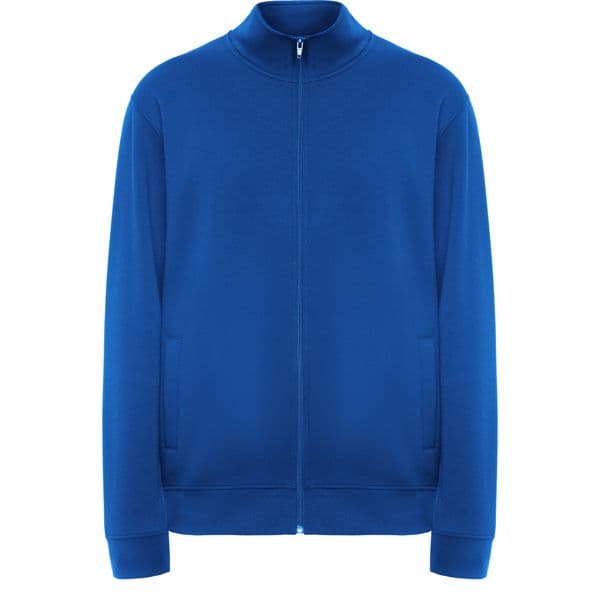sudadera con cremallera y cuello alto azul