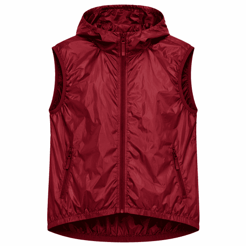 chaleco cortavientos granate personalizado con capucha