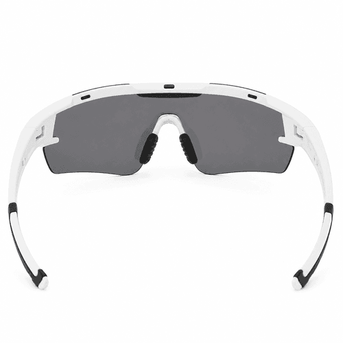 parte de atras de las gafas running en blanco