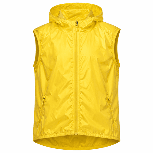 chaleco cortavientos amarillo personalizado