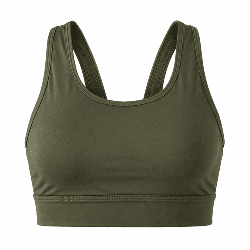 top de running mujer en verde militar 