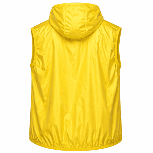 chaleco cortavientos amarillo atras