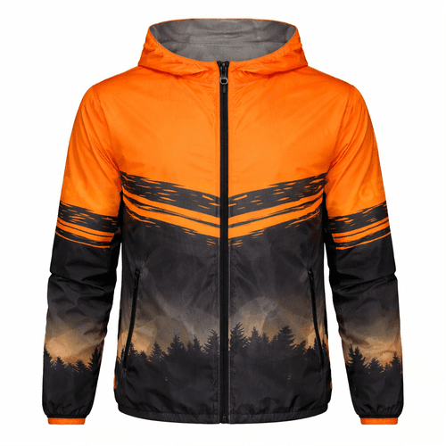 cortavientos full print naranja atras