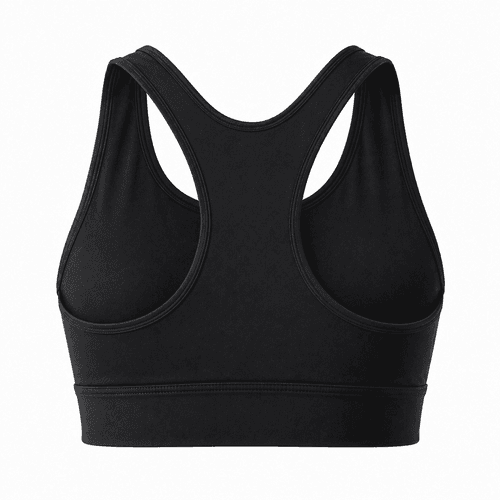 espalda de top running de mujer en negro