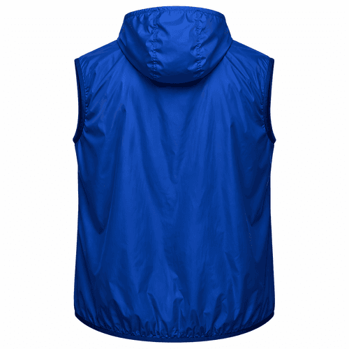 chaleco cortavientos azul atras