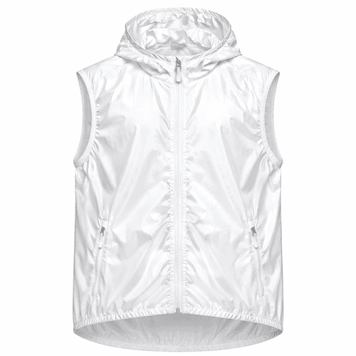 chaleco cortavientos blanco personalizado con capucha