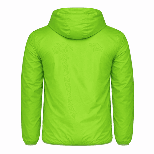 cortavientos verde personalizado por atras