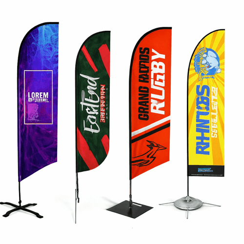 banderas vela personalizadas con diseños publicitarios