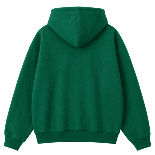 sudadera oversize con capucha verde por atras