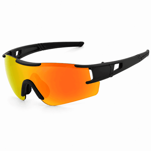 gafas de running con cristal naranja y montura negra