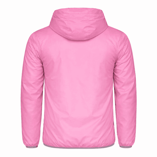 cortavientos rosa personalizado unisex atras