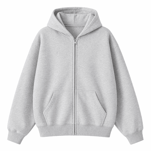 sudadera oversize con capucha gris claro