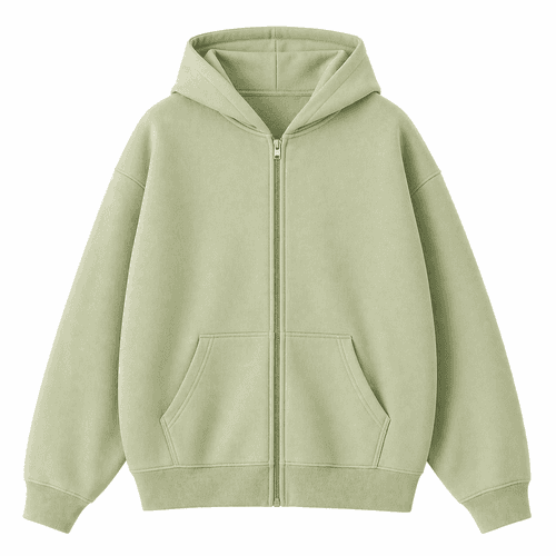 sudadera oversize con capucha verde claro