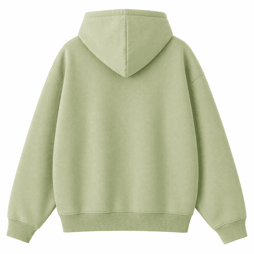 sudadera oversize con capucha verde claro por atras
