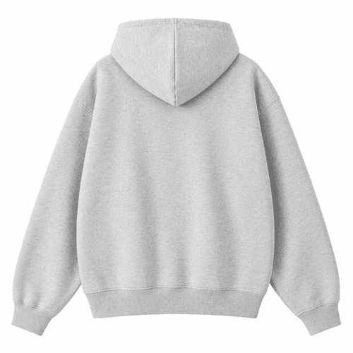 sudadera oversize gris claro con capucha por atras