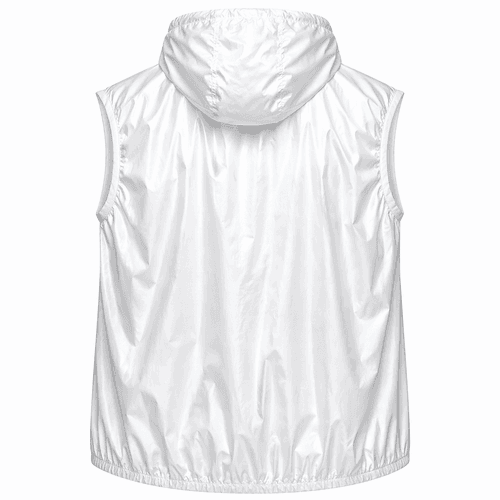 chaleco cortavientos blanco atras