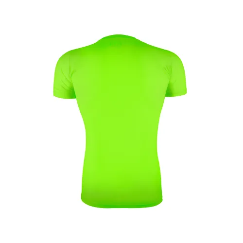 camiseta tecnica start verde fluor detras