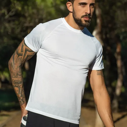 camiseta tecnica modelo start blanca