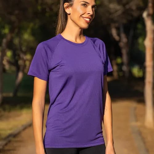 Camiseta técnica START morada personalizada - Imagen 3