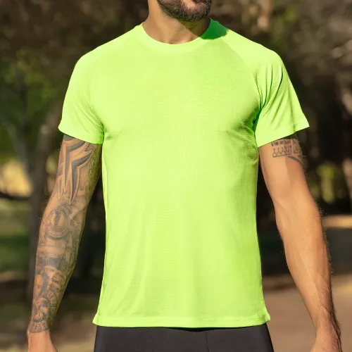camiseta tecnica start verde fluor 