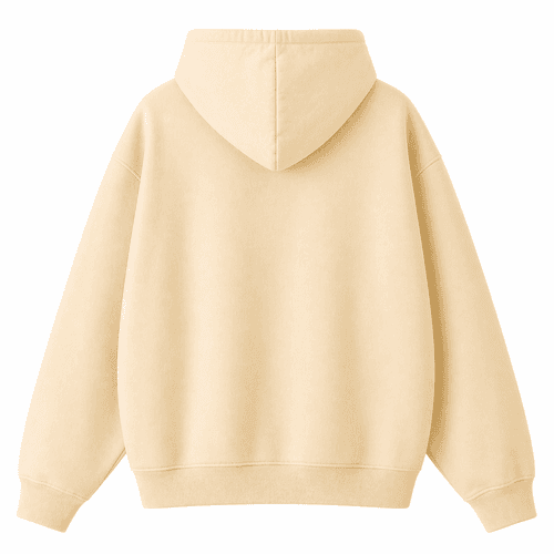 sudadera oversize amarillo claro con capucha por atras