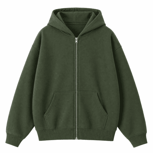 sudadera oversize con capucha verde oliva