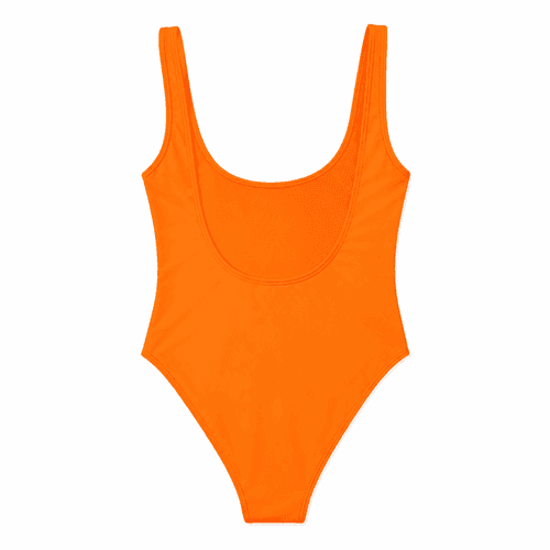 parte de atras de bañador naranja personalizado