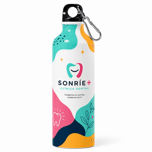 botella con diseño full print clinica dental