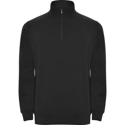 sudadera con media cremallera negra