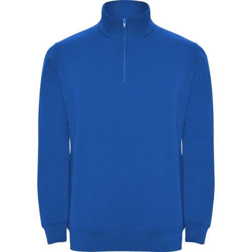 sudadera con media cremallera azul 