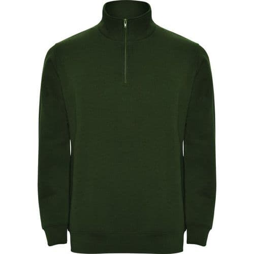 sudadera con media cremallera verde 