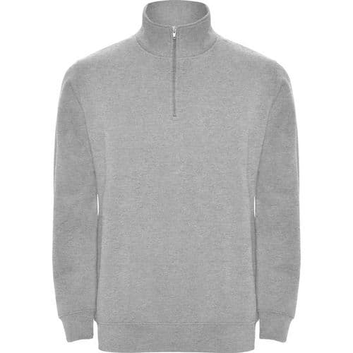 sudadera con media cremallera gris