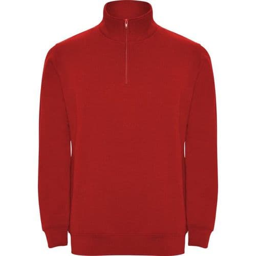 sudadera media cremallera roja