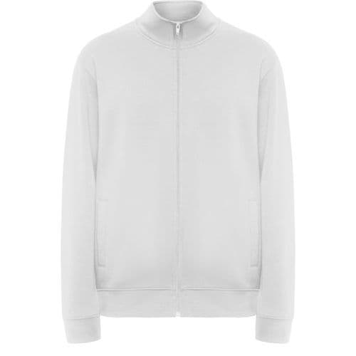 sudadera con cuello alto y cremallera blanca