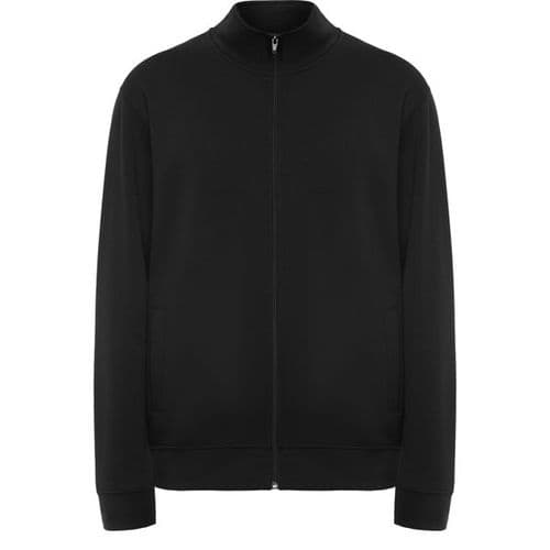 sudadera con cremallera y cuello alto negra