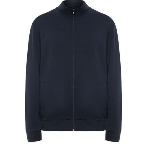 sudadera con cremallera y cuello alto azul marino 
