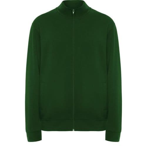 sudadera con cremallera y cuello alto verde botella