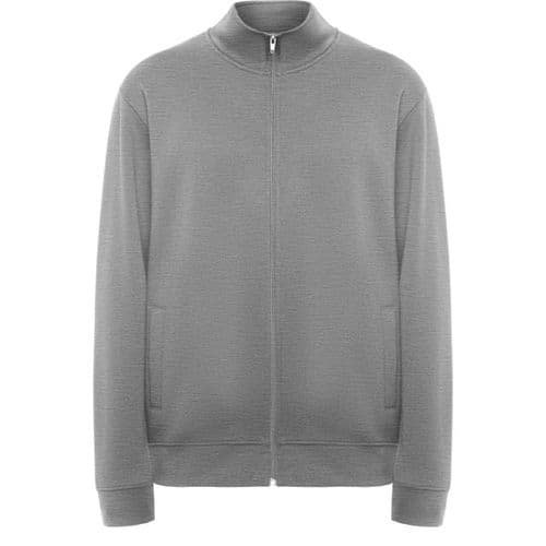 sudadera con cremallera y cuello alto gris