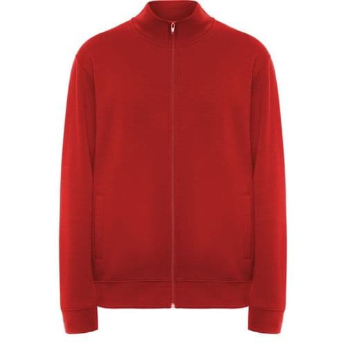sudadera con cuello alto y cremallera roja