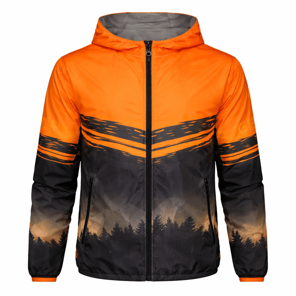 cortavientos full print naranja atras