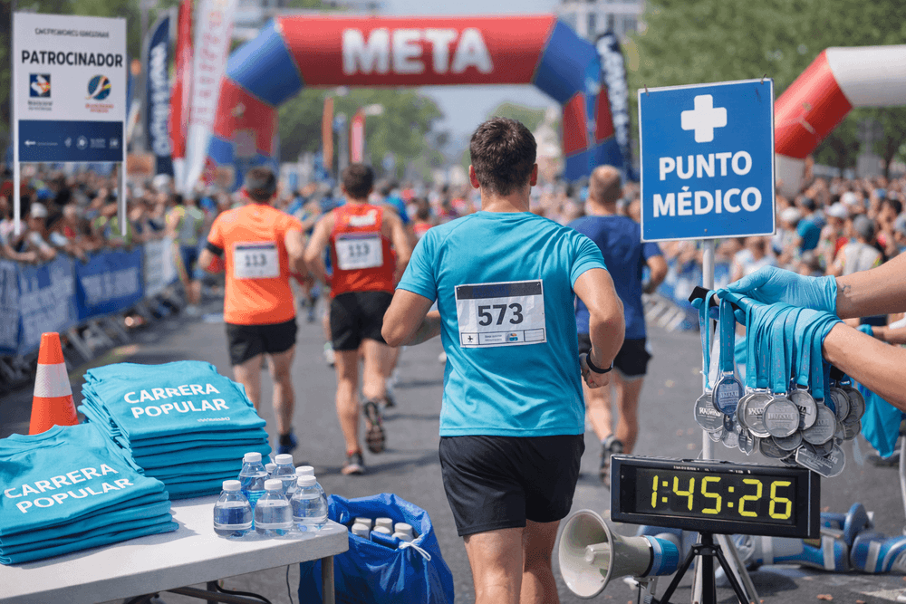 Organización de un evento deportivo en una carrera popular